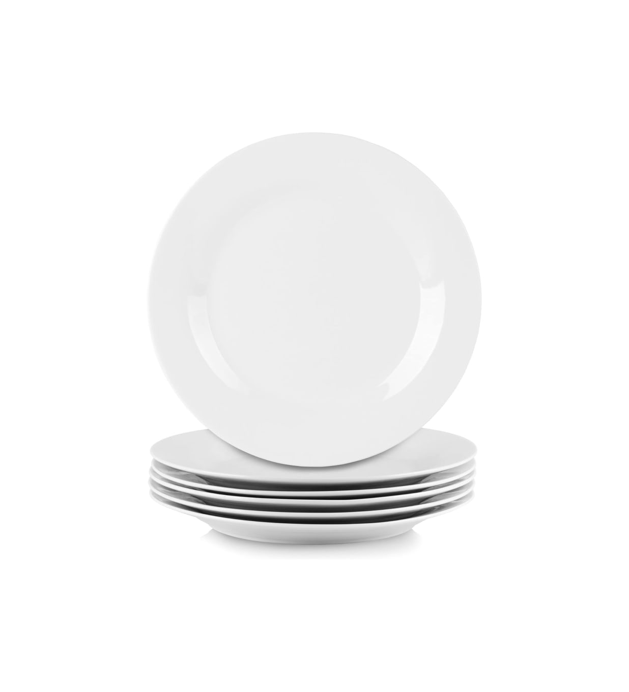 10 Strawberry Street Simply White 10.5" Round Dinner Plate, Set of 6